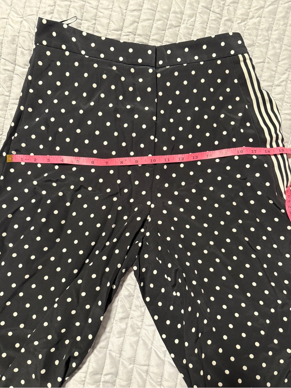 Stella McCartney Silk Wide Leg Polka Dot Pants in Black and White - Women's - Picture 12 of 12
